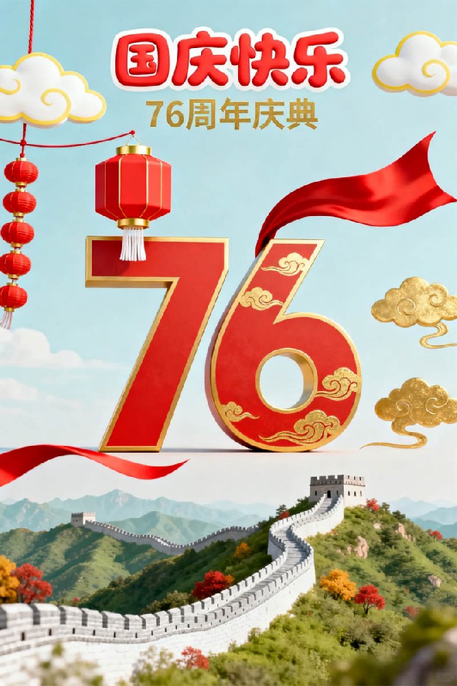 国庆76周年，我们为祖国的崛起与进步而自豪，愿祖国的明天更加美好！